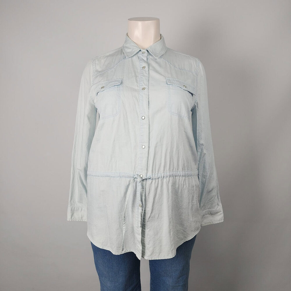 Light Blue Button Down Shirt for Women